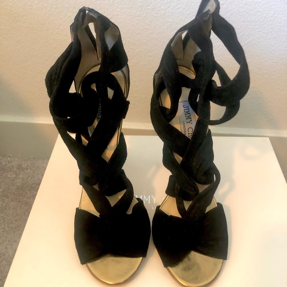 Jimmy Choo Kemble Knotted Heel Sandals 38